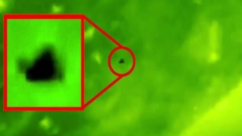 Near the sun for several months there is a triangular black object