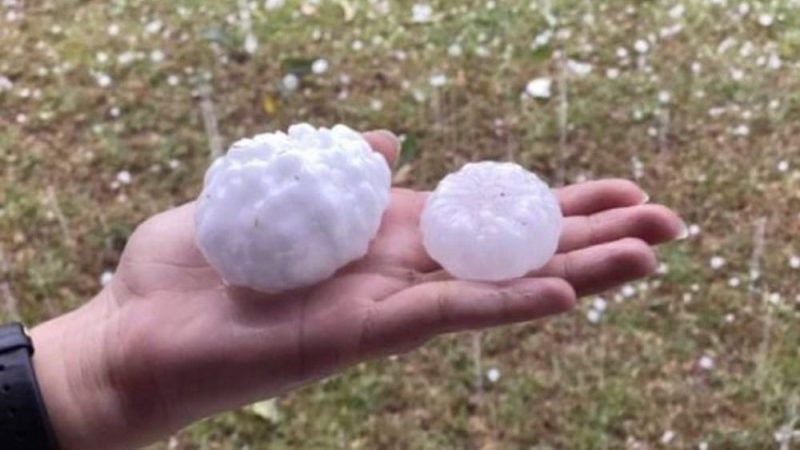 Huge hail of more than cm in diameter fell in Argentina
