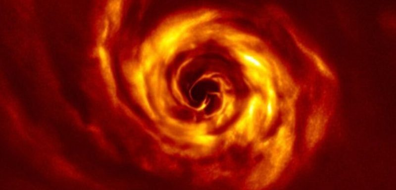 Stunning images show the turbulent birth of a giant planet