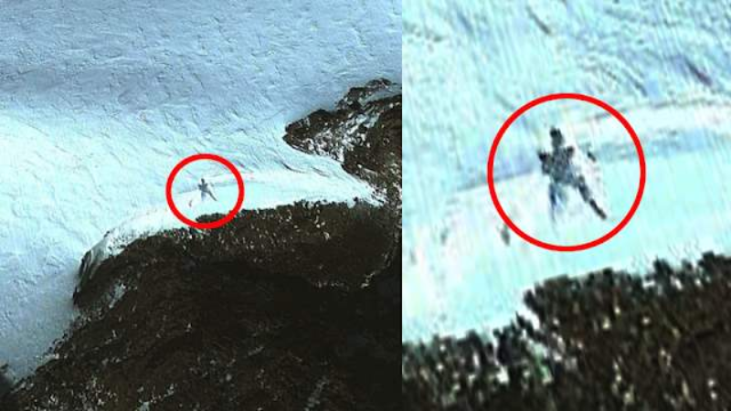 20 meter man found on Google Earth maps in Antarctica