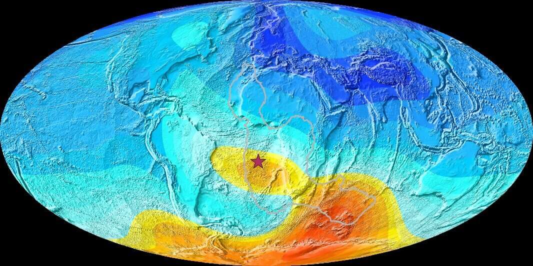 The magnetic anomaly did not arise as a result of a change in the earths magnetic poles