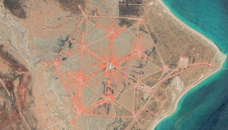 A giant hexagonal object found on the coast of Australia