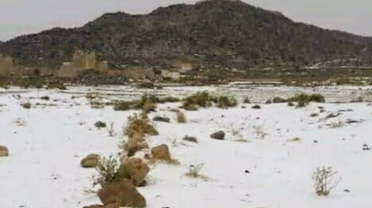 Snowfall hits Saada Yemen