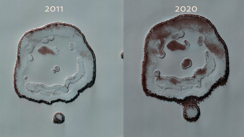 The growing face of happiness has been spotted on Mars