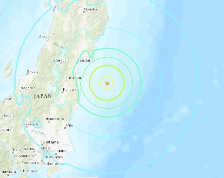 earthquake struck off the coast of Japan