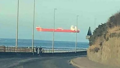 A resident of Scotland was shocked when he saw a ship sailing through the sky