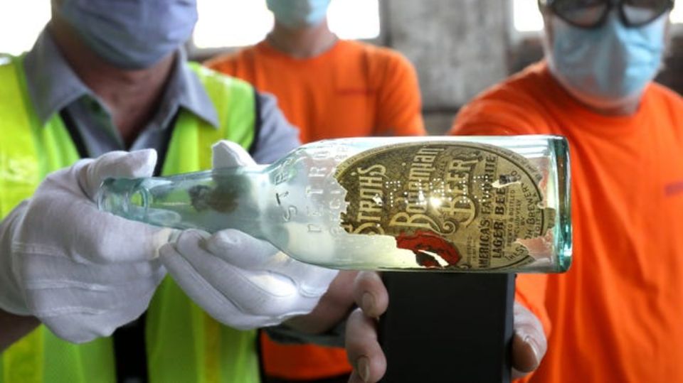 An old bottle with a message was found in Detroit during the renovation of the station