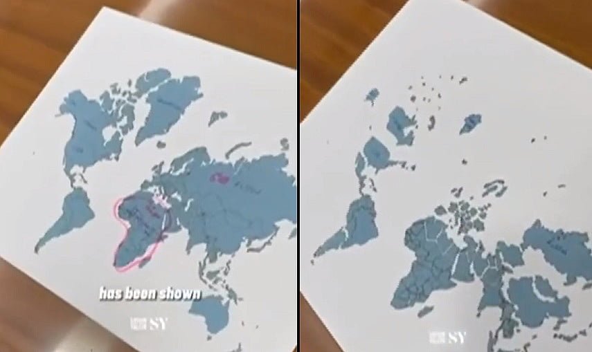 Strange map of the world puzzled netizens 3