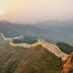 An earthquake destroyed part of the Great Wall of China
