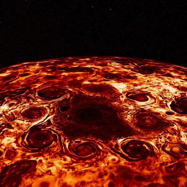 Mystery of Jupiters polar cyclones solved using ocean physics 2