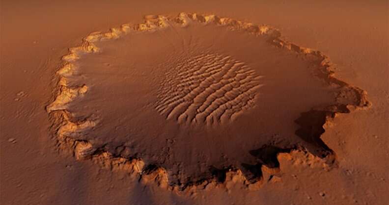 surface of Mars was formed under constant asteroid shelling