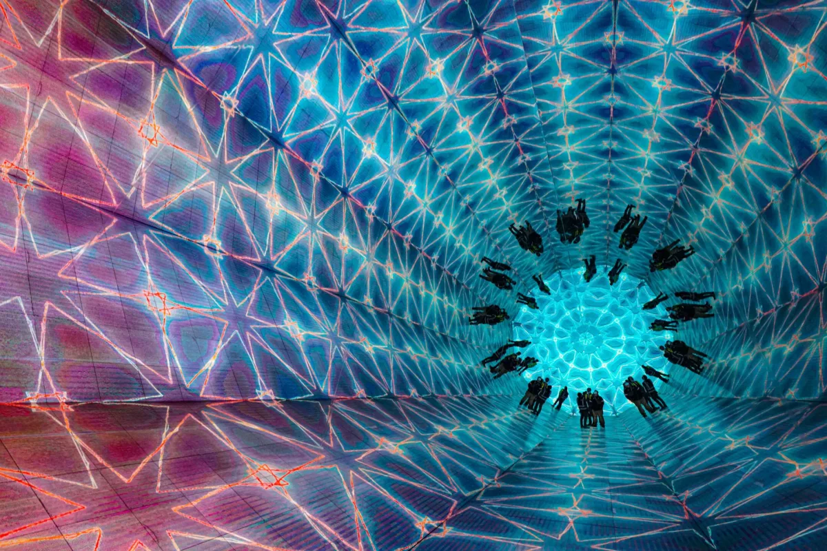 Worlds biggest walk through kaleidoscope delivers psychedelic visuals