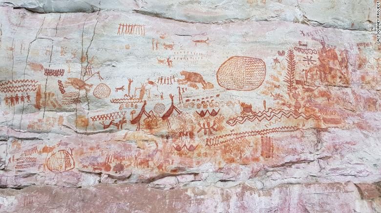 Ancient rock paintings depict extinct ice age giants 1