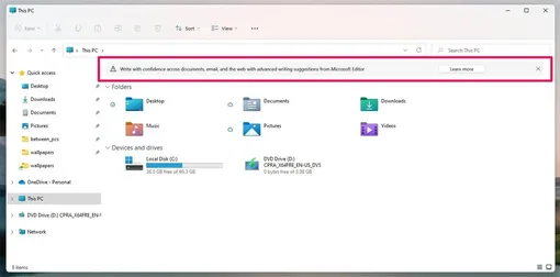 Microsoft is testing ads for its products in Windows 11 File Explorer 2
