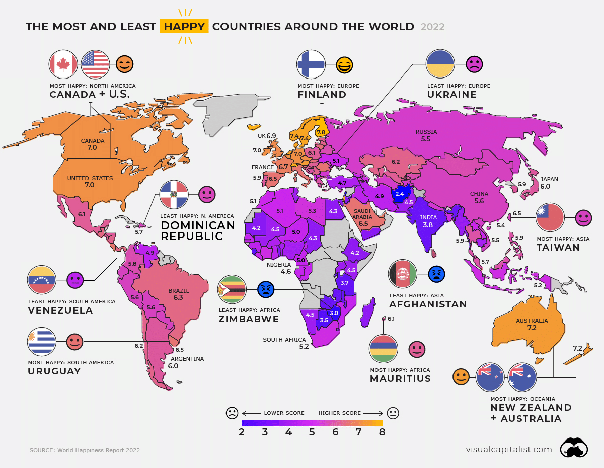 Where do the happiest people in the world live 1