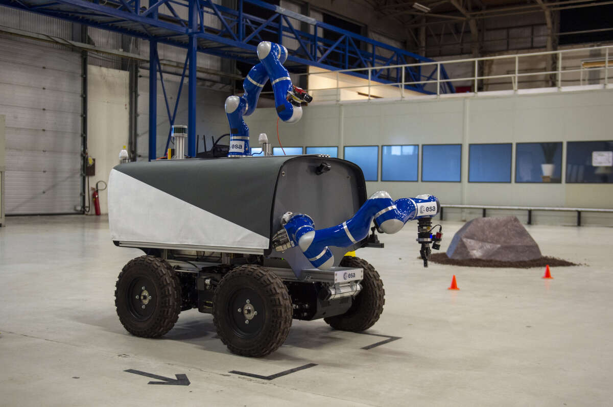 An astronaut from space successfully controls a ground rover