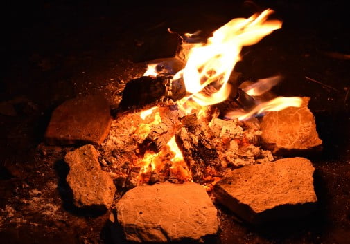 Prehistoric humans created art by campfire light