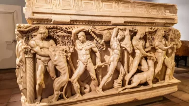 history of the ancient sarcophagus depicting the 12 labors of Hercules 1