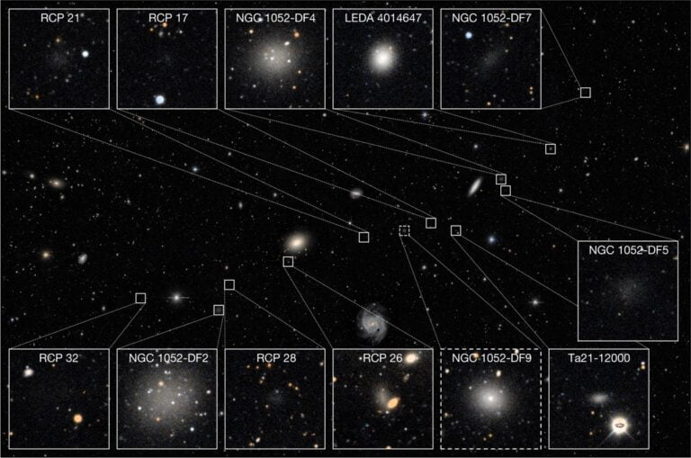 An ancient collision left a chain of galaxies without dark matter 2