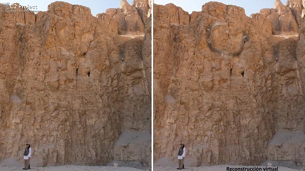 Archaeologists have discovered a huge face resembling the Great Sphinx on a mountain in Egypt 2