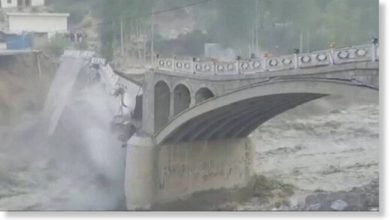 Flooding demolishes bridge connecting Pakistan and China