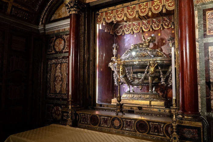 Parts of the cradle of Jesus are in a crypt under the altar of a church in Rome