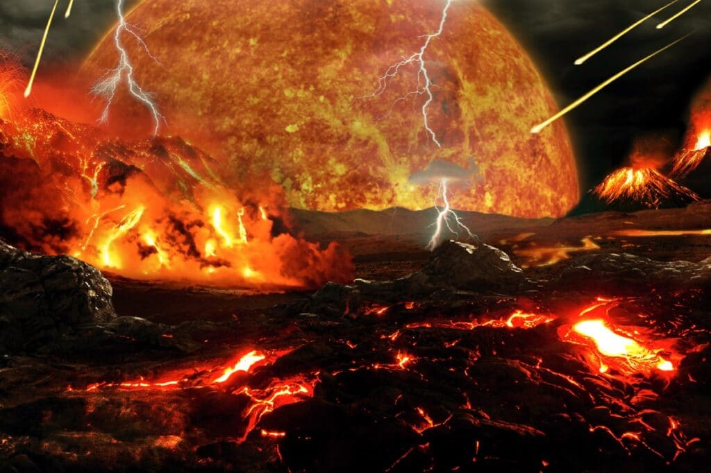 Emergence of life was associated with reactions on volcanic glass