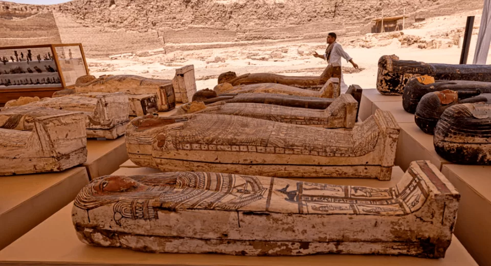 In Egypt found a cache filled with sarcophagi and statues