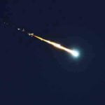 A meteorite flies in the sky over Japan