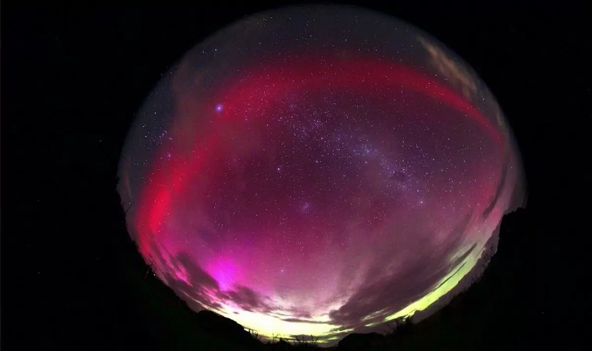 An unusual red arc appeared in the sky over New Zealand