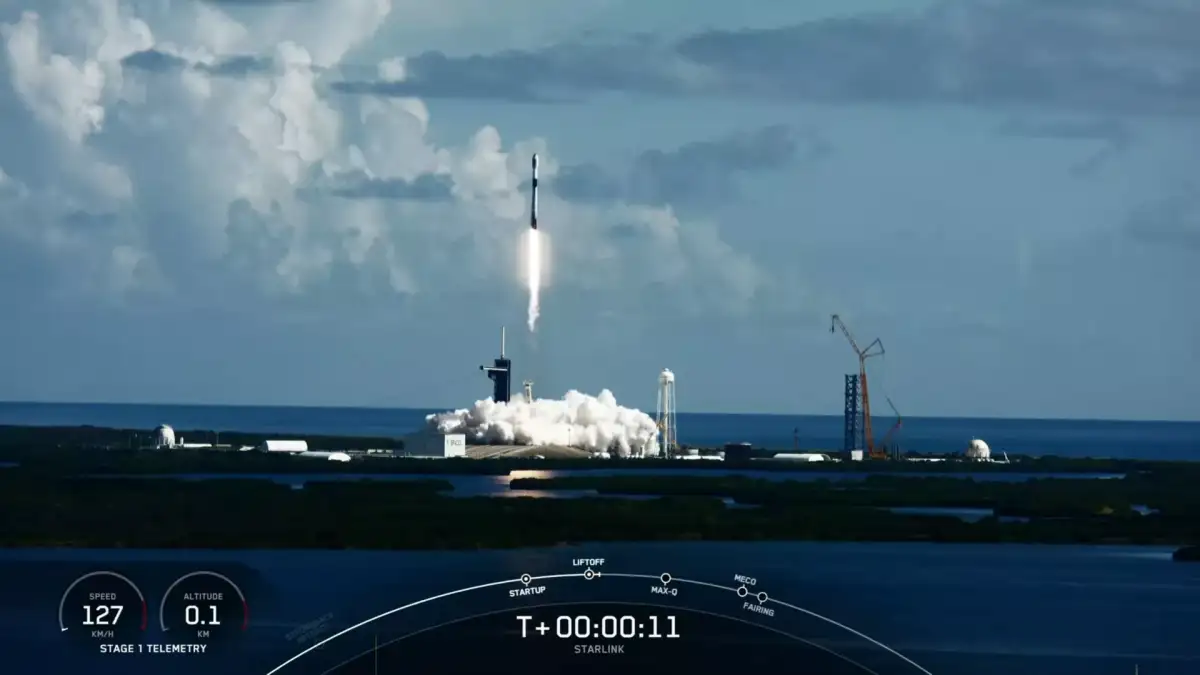 SpaceX launches 53 Starlink satellites landing a Falcon 9 rocket on a floating platform