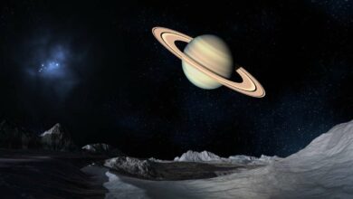 An ancient moon may be responsible for Saturns rings and axial tilt