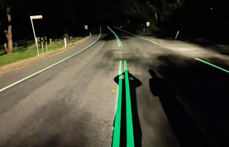 Australia is testing a new type of road marking that glows in the dark 2