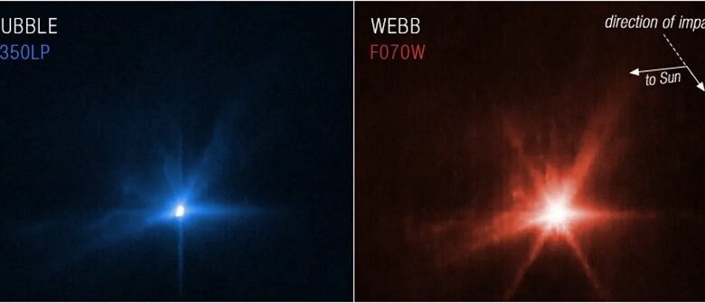 Hubble and James Webb telescopes observed the collision of a spacecraft with an asteroid