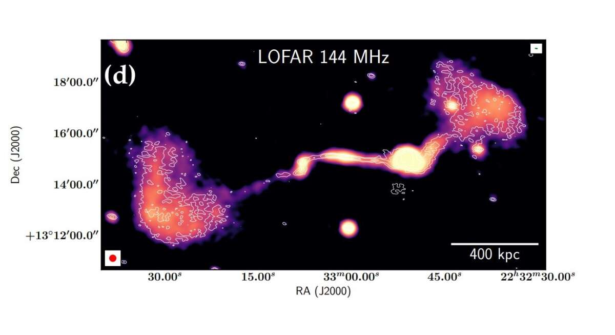 Scientists have studied the giant radio galaxy GRG J223301 131502