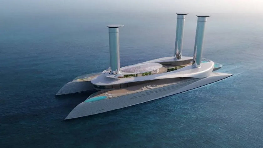Superyacht concept unveiled with wind energy conversion technology 1
