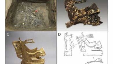 Gold masks and jewelry found in Sanxingdui burial mound in China