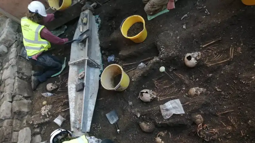 Hundreds of skeletons found under Wales department store half of which are children