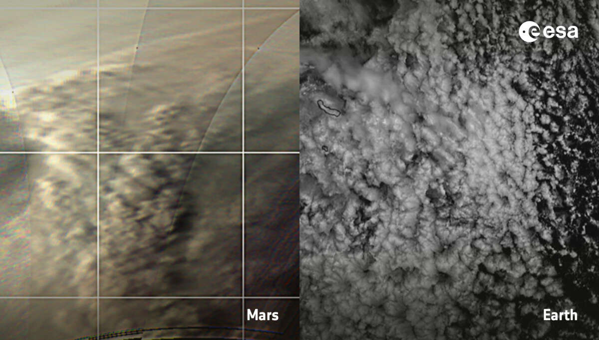 Martian dust storms spawn Earth like clouds