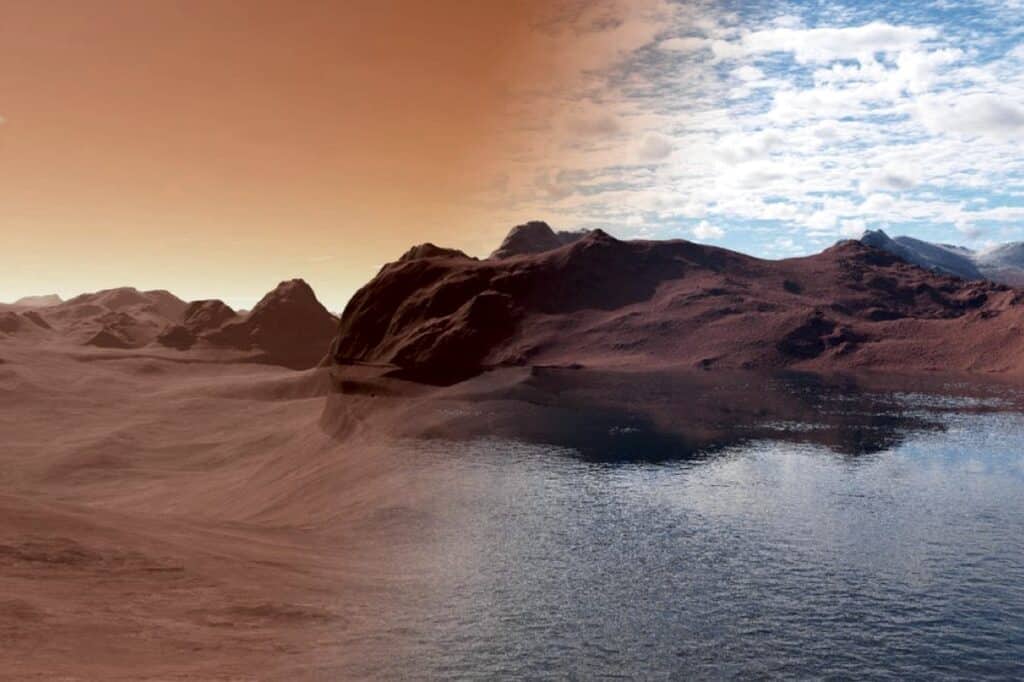 Young Mars could cover an ocean up to a kilometer deep