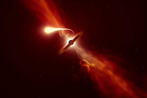 Astronomers have discovered a jet of matter hitting the Earth from a black hole