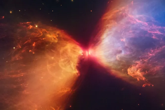 See how a star is born in the center of the hourglass an amazing photo of the space telescope