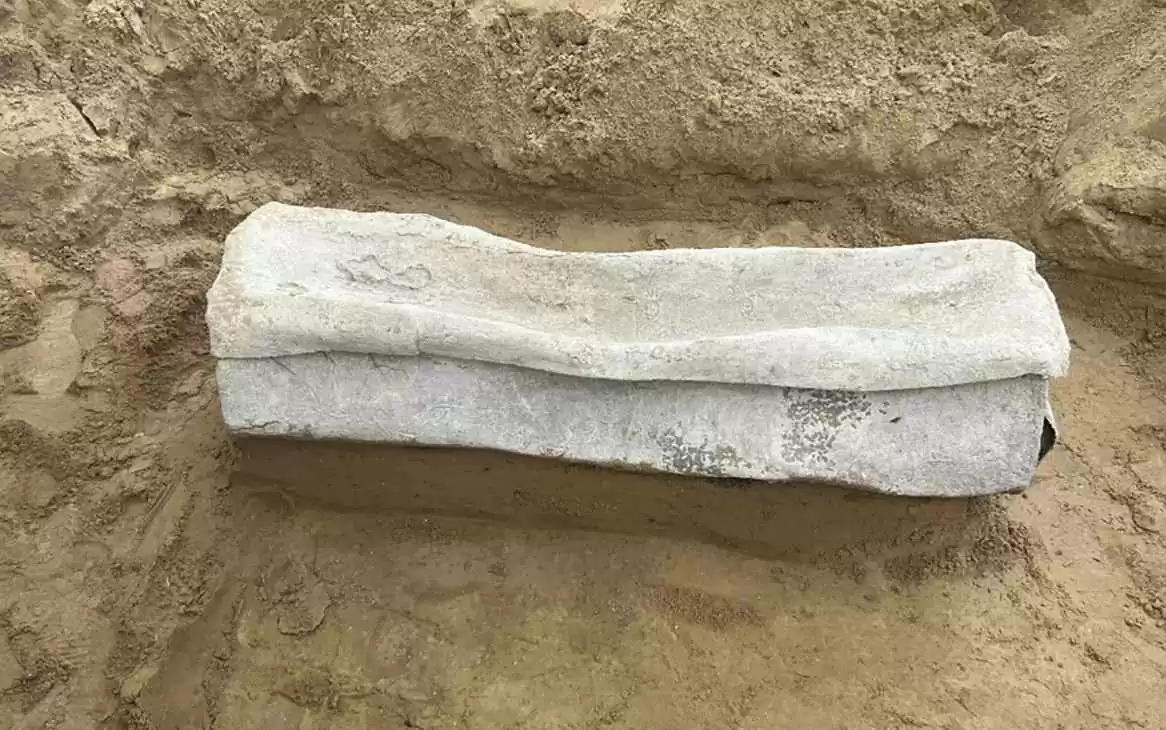 A 2000 year old lead sarcophagus was found in the Gaza Strip