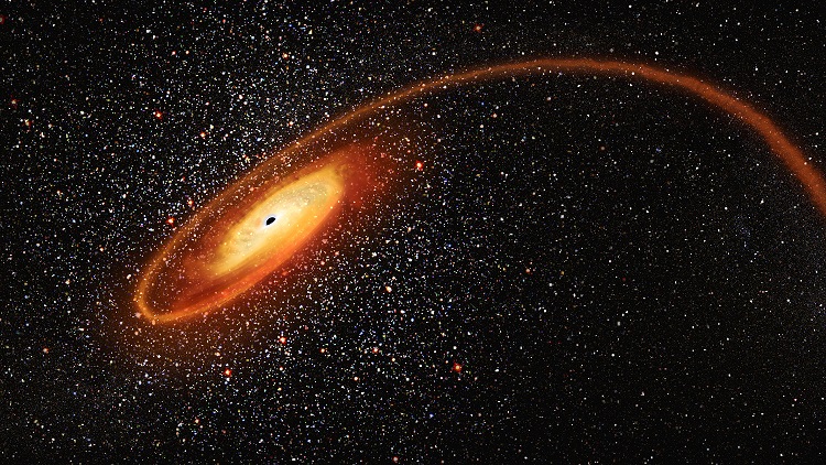 Escaping black hole has been discovered leaving behind a trail of newborn stars 1