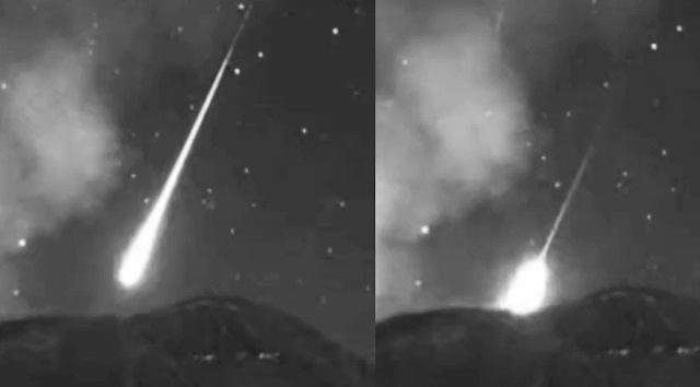 camera again recorded a UFO flying into the Popocatepetl volcano 2