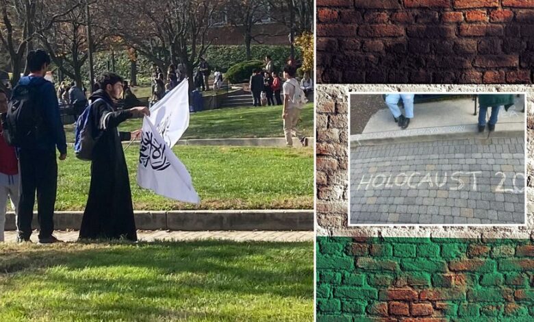 maryland-jewish-college-students-react-to-‘holocaust-2.0’-graffiti,-taliban-flag-showing-on-campus