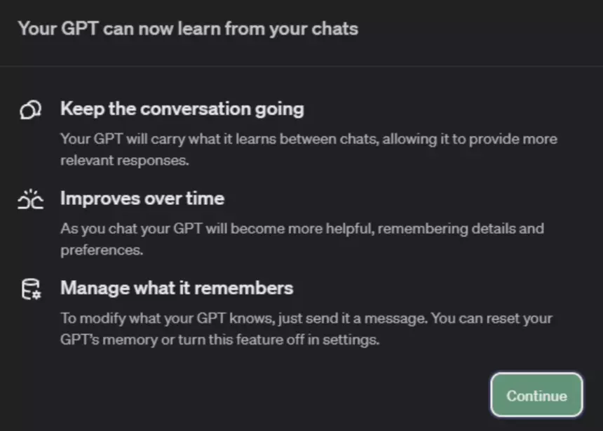 ChatGPT began to remember chats with users