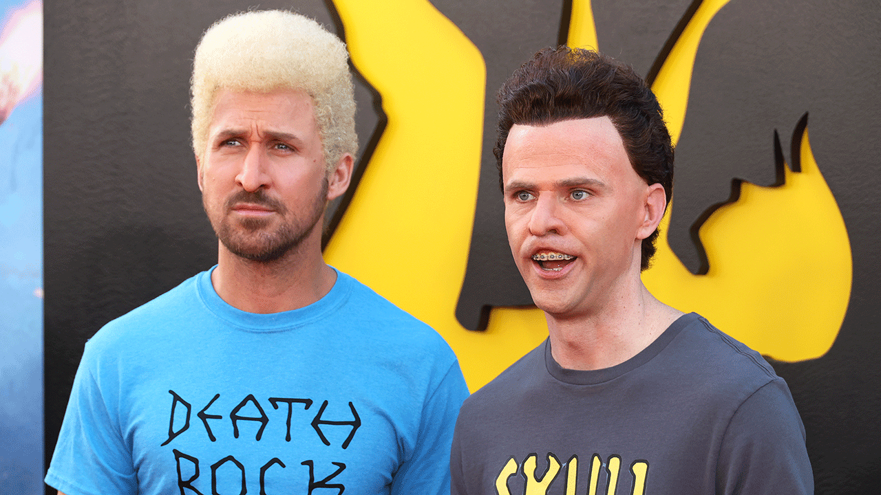 ryan-gosling,-mikey-day-reunite-at-‘fall-guy’-premiere-dressed-as-beavis-and-butt-head